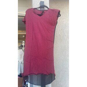 Improvd Solid Burgundy Black Mini Dress Sheer S